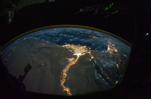egyptianways:Cairo and Alexandria on the Mediterranean coast. The Nile River and its delta stand out