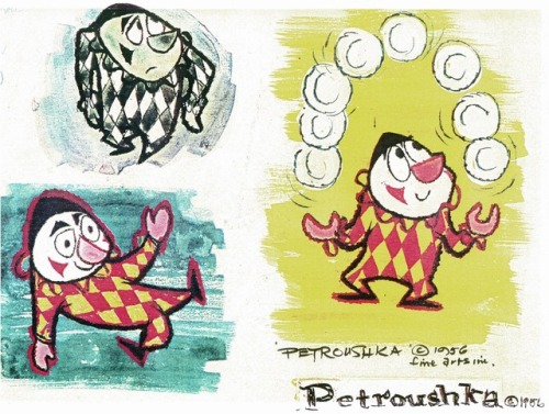 talesfromweirdland:‪Art and images from the 1956 TV special, Petroushka. It was based on the ballet 