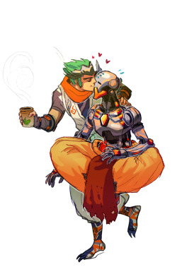 aei-sb:I don’t know much about Overwatch and I might never play it… but I really like the characters and I ship these two as robo-boyfriends, and wanna see them kiss, BYE.