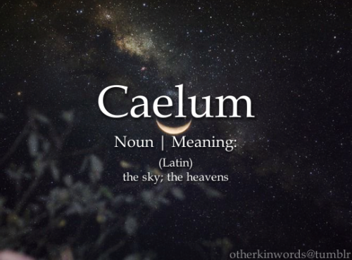 otherkinwords: Caelumnoun | (Latin) the sky; the heavens