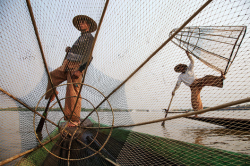 upturning:  Fisherman - Inle Lake, Myanmar