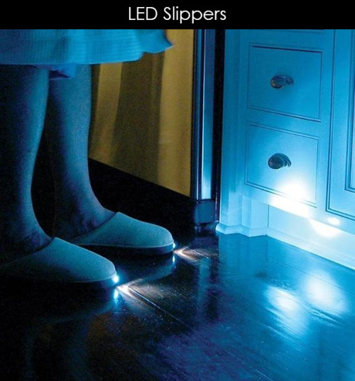 unamusedsloth:  About time these things were invented.   LED slippers