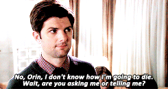 alecblushed:ben wyatt in every episode: 3x09 Fancy Party“My boss in Indianapolis, he wants me back o