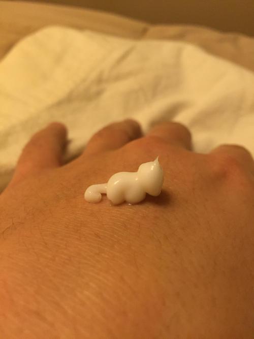 coluring:so, the lotion came out looking like a tiny cat…