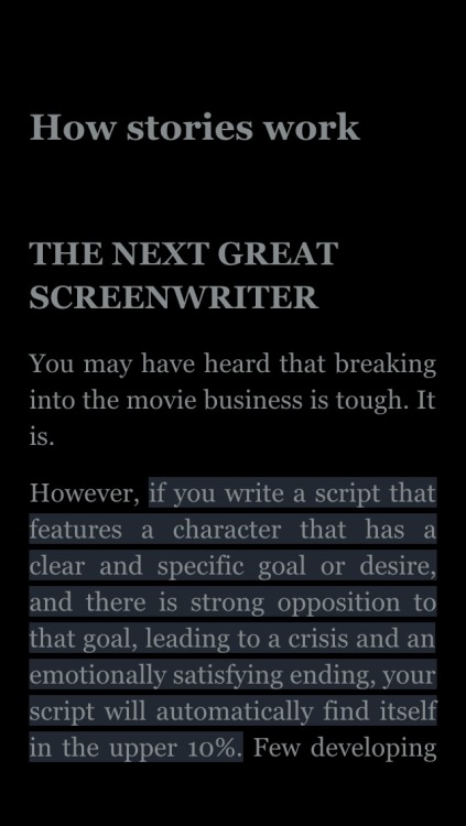 Great advice on the very first page of The Screenwriter’s Bible by David Trottier.