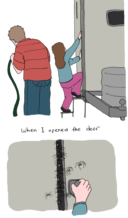 Alright, guys. My winter blues are almost over. Here’s a silly comic about creepy crawlies. 