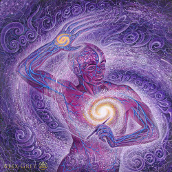 fuckyeahalexgrey:  Alex Grey - Progress of the Soul pt. 53 “Cosmic Artist”