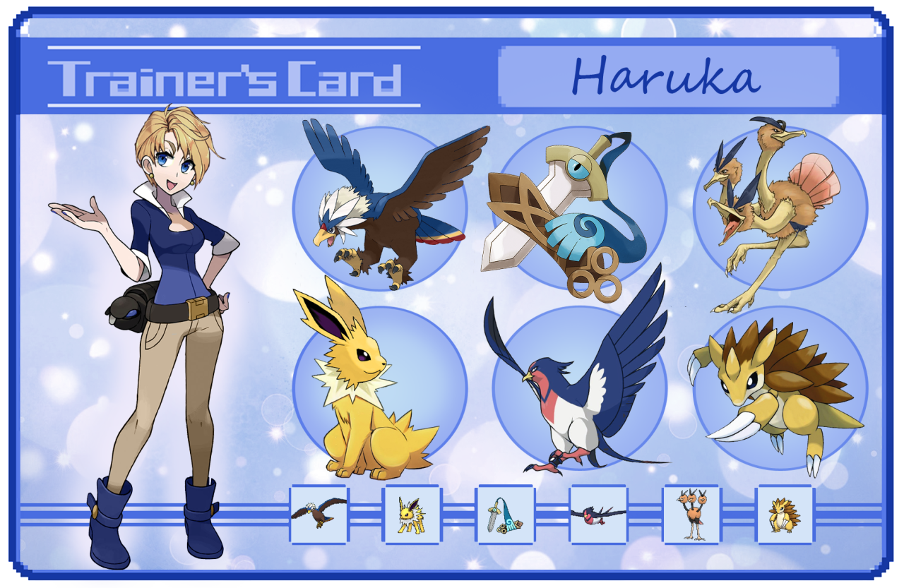 azurecomics:   - Haruka, Michiru, Hotaru and Setsuna Pokemon Trainer CardsCan you