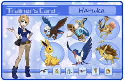azurecomics:   - Haruka, Michiru, Hotaru and Setsuna Pokemon Trainer CardsCan you tell that I’m excited for Pokemon Sun and Moon??!!Here is the complete set of Outers! - Haruka is finally done! Her base is Alexa from X/Y. She has a mostly flying team,