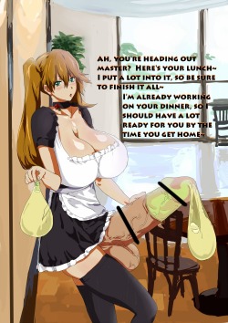 futafemdom:  Ah, you’re heading out master?  Here’s your lunch~  I put a lot into it, so be sure to finish it all~ 