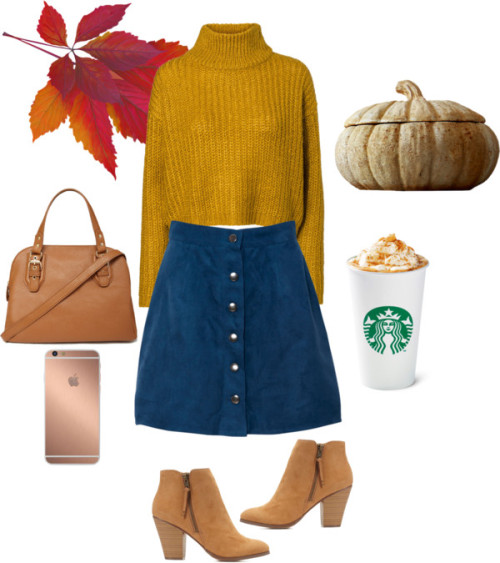 Fall feels by w0lfology featuring outdoor plantersVero Moda long sleeve shirt, $12 / A line skirt, $