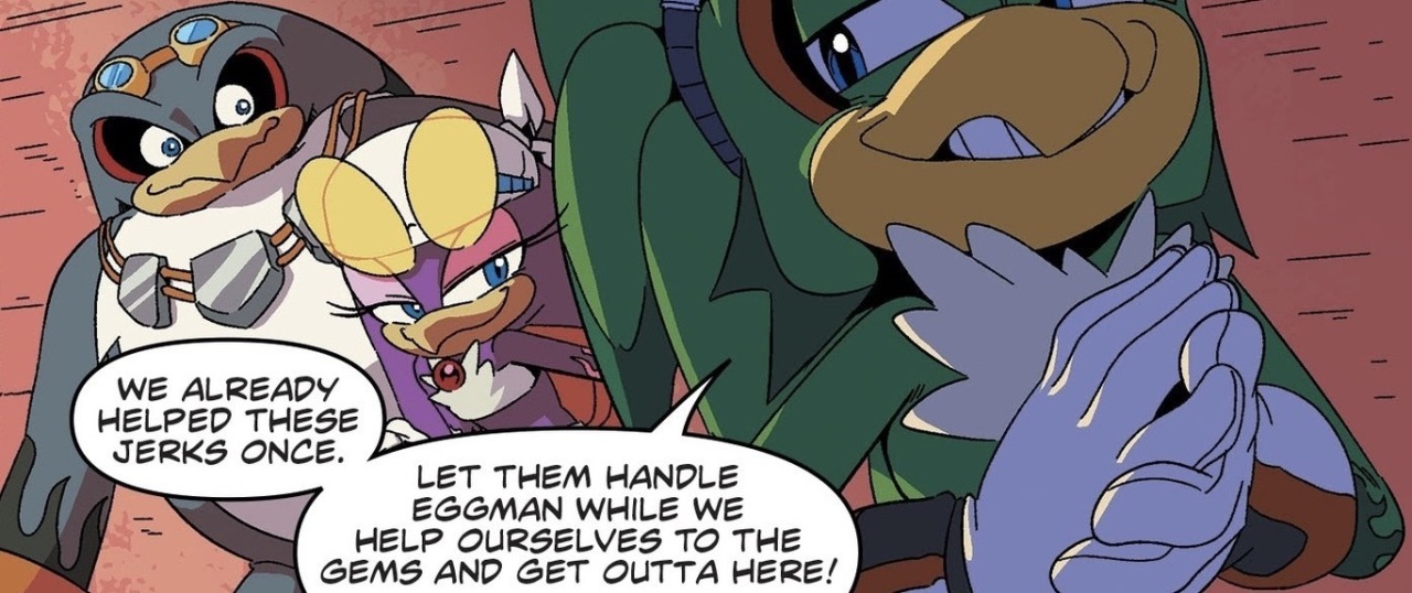 Knuckles Goes Chaotix Against the Babylon Rogues in IDW Sonic #66