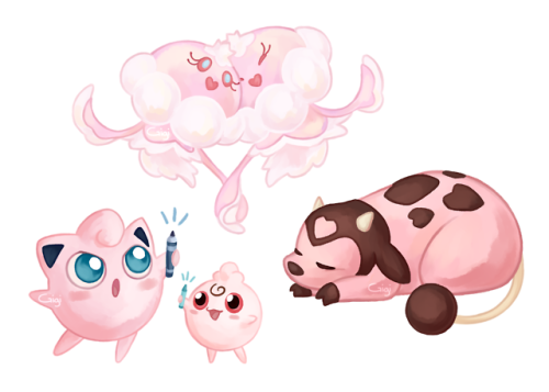 gigi-draws: pink pokemon requests from twitter