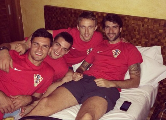 notashamedtobemen:  Croatian World Cup soccer players get naked by the pool after