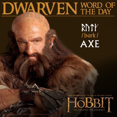 awildellethappears: leavesinwinter: toralinda: purajobot935: Dwarven Words of the Day Fili sure know