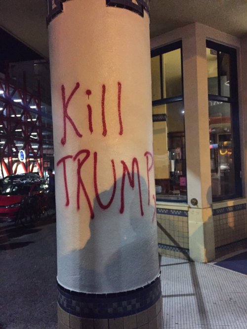 kingjaffejoffer:Female Trump Supporter pepper sprayed: https://twitter.com/TrumpsParty/status/827006