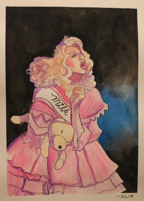 &lsquo;Milk Queen&rsquo;, w/c + ink on paper by Shannon Lester www.shannonlester.com Tumblr 