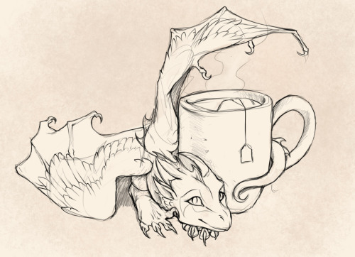 firebirddragon:how can you drink your tea if there’s a tiny dragon using it for warmth