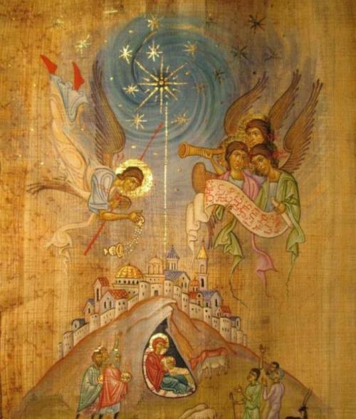 dramoor:Nativity Icon on papyrus(facebook)