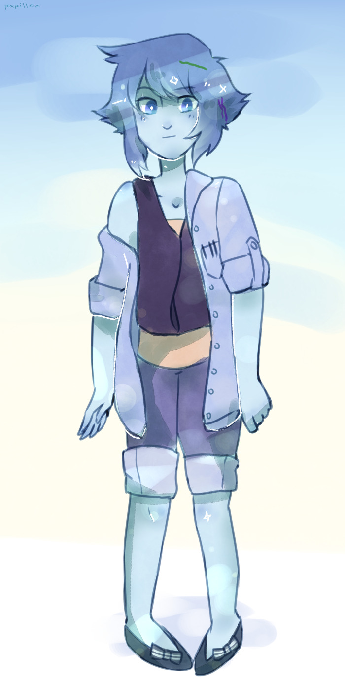 papillonnant:  oops more blue stuffi drew her in the outfit i’m wearing right now