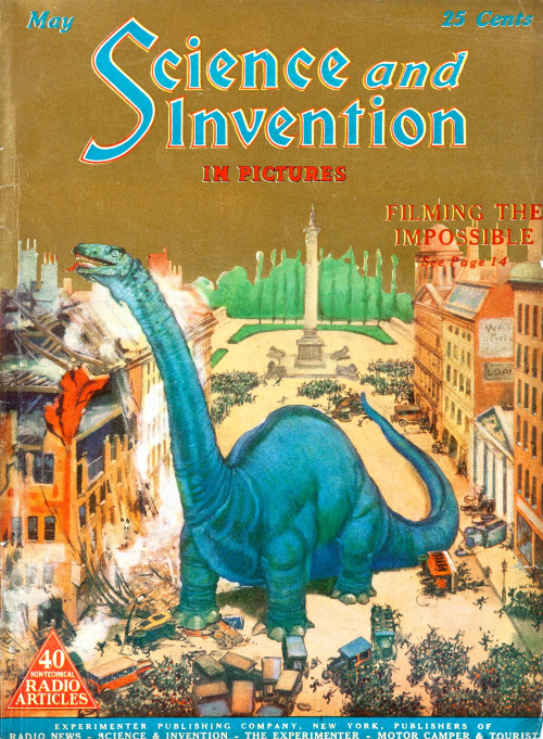 Science and Invention, May 1925, cover by Howard V. Brown