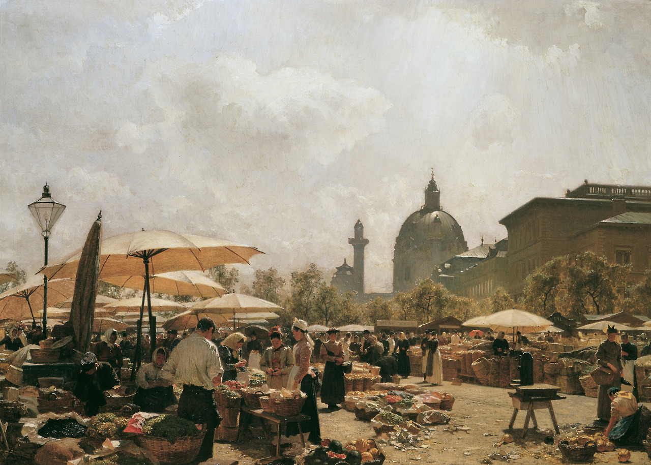 radstudies: Carl Moll (Austrian, 1861-1945) - The Naschmarkt in Vienna, 1894