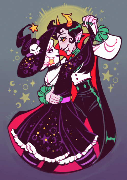 xamag-homestuck:i think i’ve only drawn rosekan like, once in my lifebut Halloween, Kanpire, yadda y