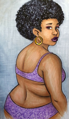 fyblackwomenart:  Afro beauty by jenyn-da-queen