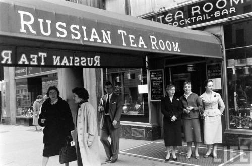 Moiseyev dancers in front of the Russian Tea Room(Walter Sanders. 1958?)