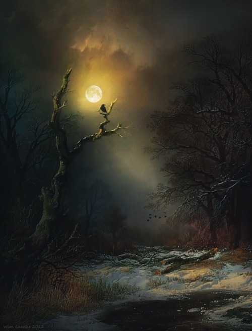 gypsymoonsister:  Raven by Moonlight, Wim Lassche 