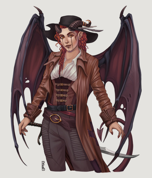 A badass tiefling fighter for a patreon commissioner!I’ve had a lot of people asking lately about co