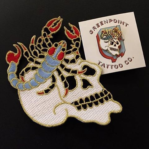 New patches and pins in! Available at the shop $8 patch, $10 pins at #greenpointtattooco  Or order o
