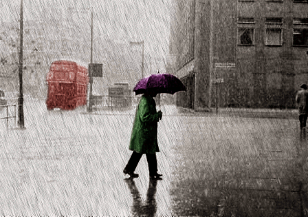 Rain And Coffee Rainy Day In The City