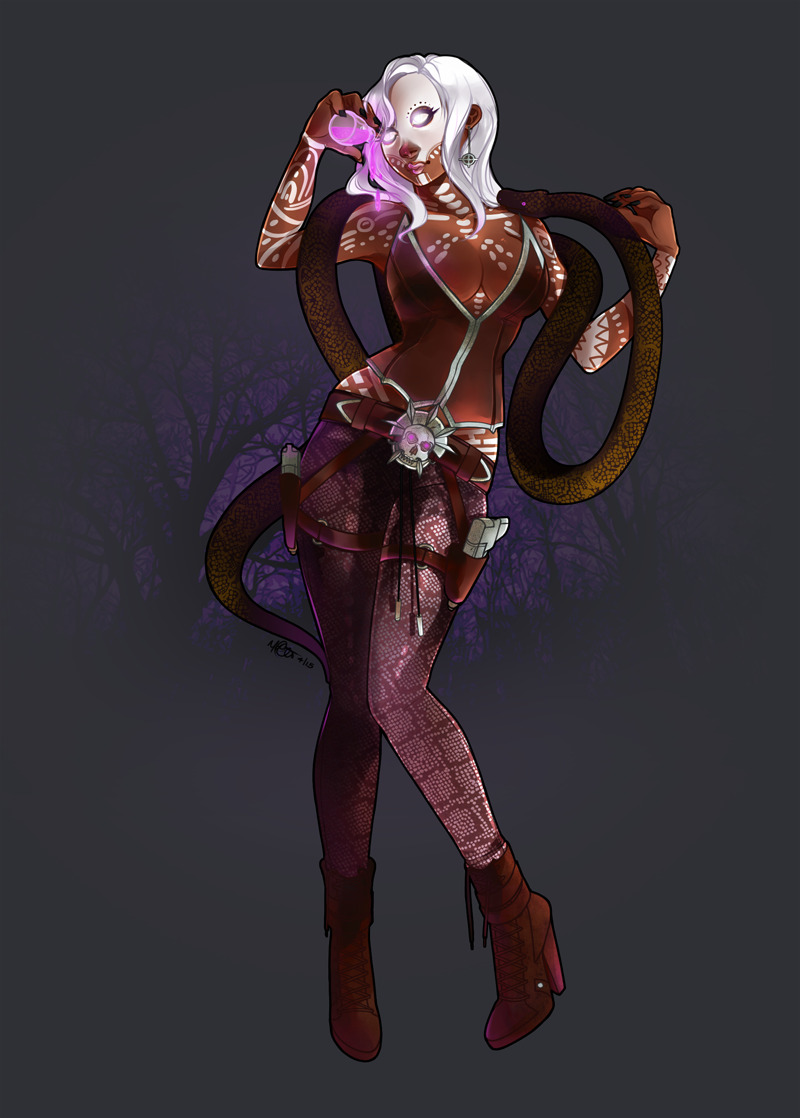 kennymap:  Really had fun doing this commission. She’s a voodoo swamp witch. The