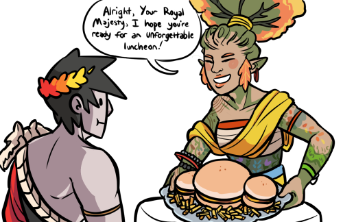 hades characters eating huge borger, part 2