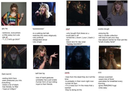 treachreous: tag yourself: 2017 taylor edition