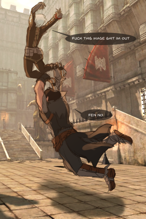 bar-code-cat:Every time Fenris did that jump move during a battle I felt like he was just going to k