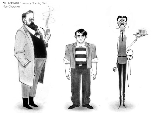 Final version of the main characters I did for the Annecy opening short. Here is the movie : https:/