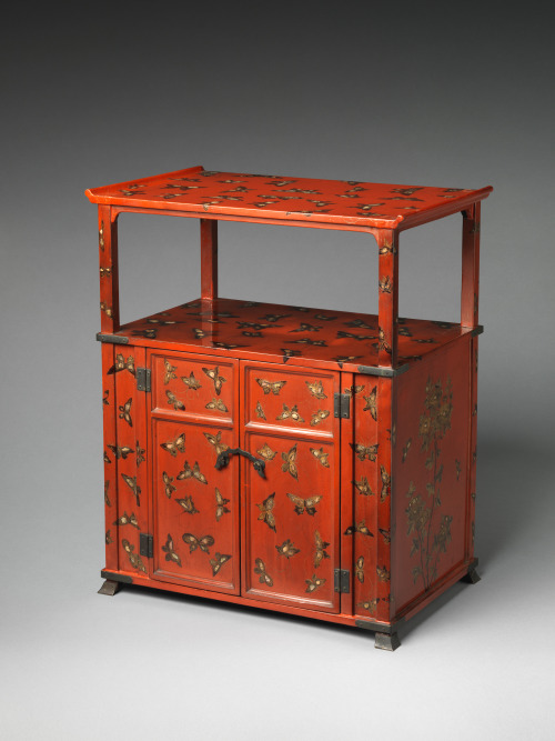 blondebrainpower:Cabinet with design of butterflies. Japan, Edo period, 18th century