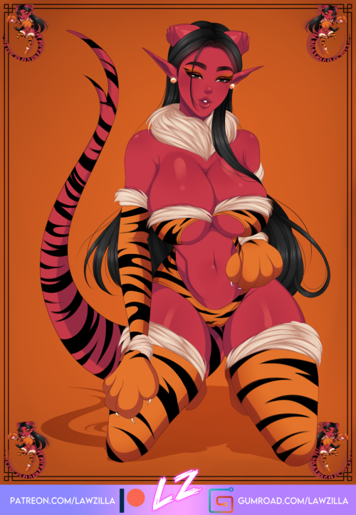 Tiger Ori commission🐯✨front or back side?👀high-res + messy versions up in Patreon