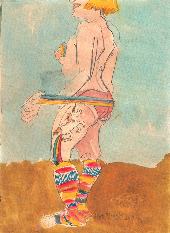 Allix Mortis drawn by Matt Bernson, ink &amp; watercolor on paper. I did these