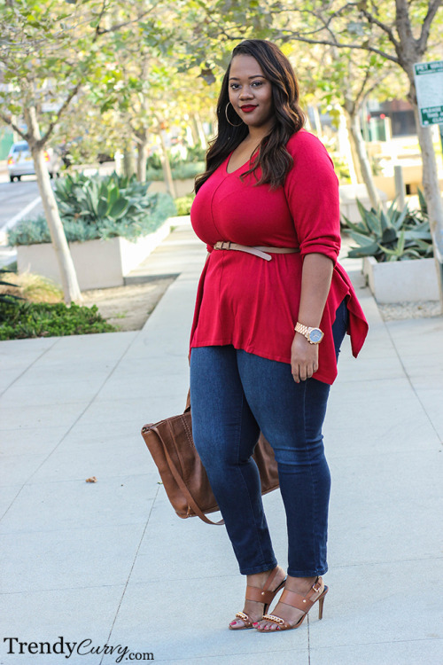 Red Holiday Outfit details on TrendyCurvy.com... | Trendy Curvy | Plus ...