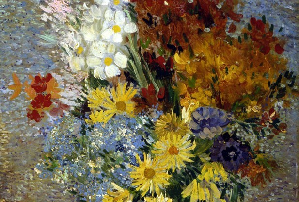 leuc: Van Gogh’s Flowers  Flowers in a Vase, 1887 Vase of lilacs, daisies and