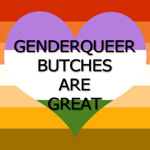 (Image description: the butch pride flag as a background with heart shaped nonbinary and trans flags