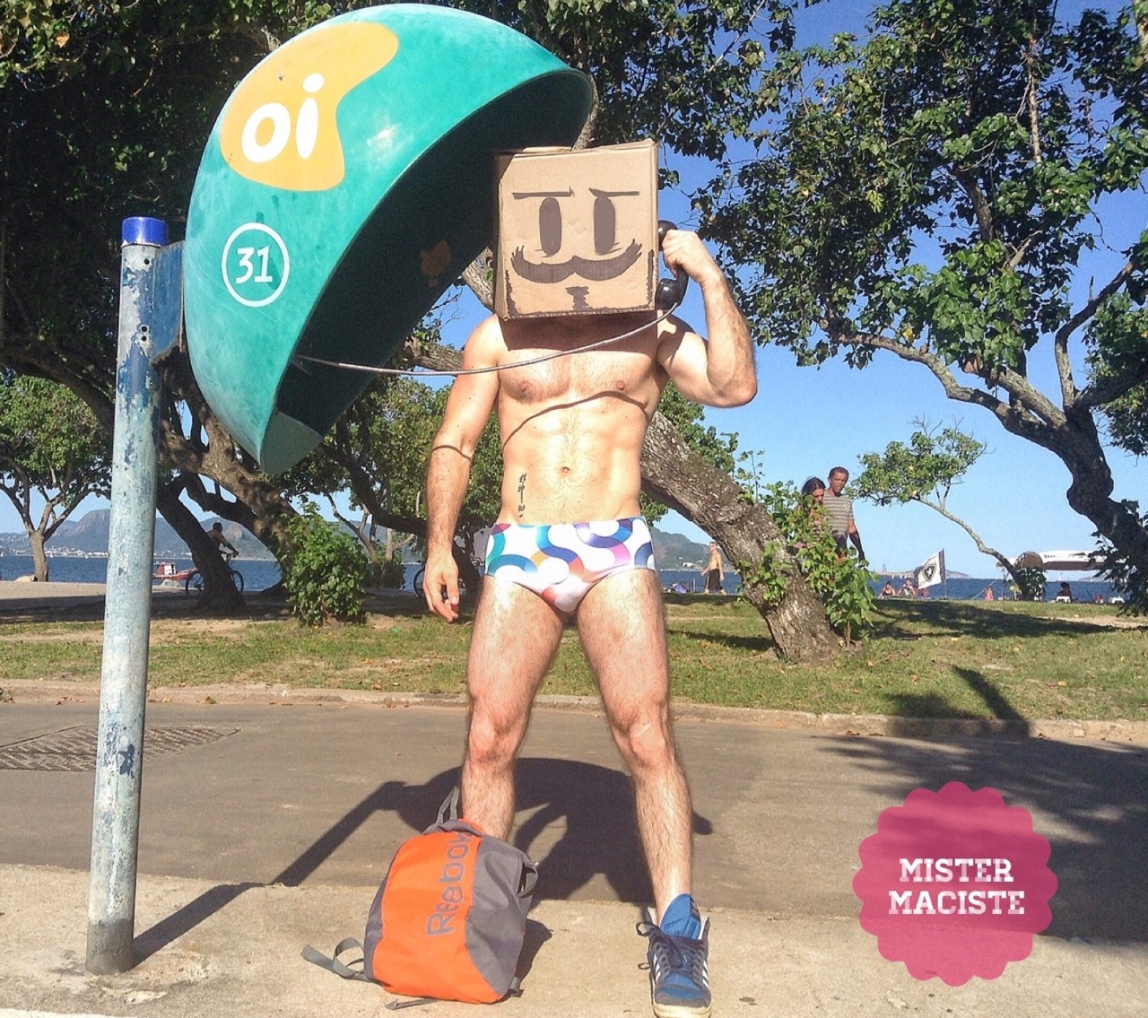 mistermaciste:  Calling home from Ipanema