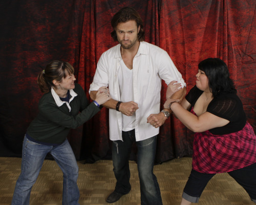 mishasbluesteyes:  Michele and I fighting over Jared. 