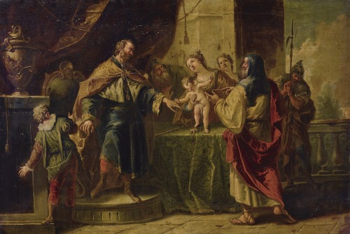 The Infant Moses Trampling on Pharaoh’s Crown by Gaspare DizianiItalian, possibly 1740soil on canvas