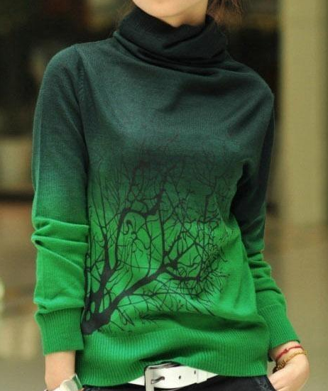 XXX shopharajukubaby:  Bare Trees Gradient Turtleneck photo