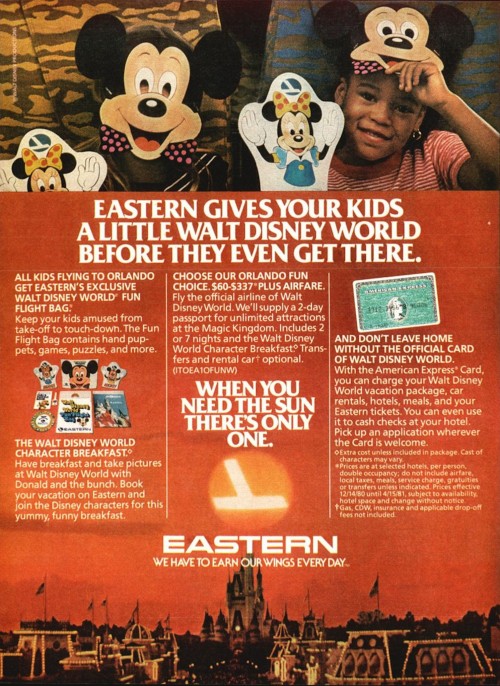 1981 Eastern Gives Your Kids A Little Walt Disney World Before They Even Get There Source: Time Maga