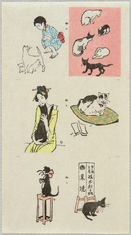 taishou-kun:Takehisa Yumeji 竹久夢二 (1884-1934)Collection of cats - Japan - 1920-30Source yumeji-art-mu